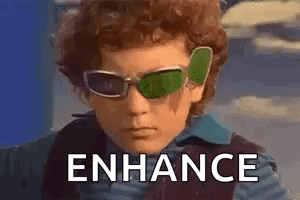 Young Boy Wearing Sunglasses with Enhance