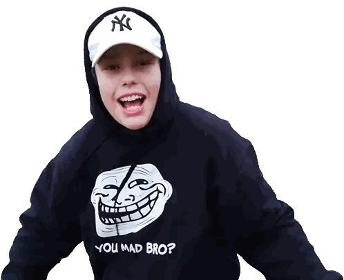 Young Boy Wearing You Mad Bro Hoodie
