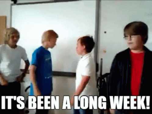 Young Boys In Classroom It's Been A Long Week GIF