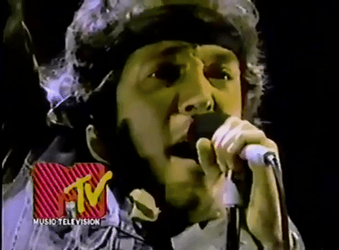 Young Bruce Springsteen Singing Close Shot GIF