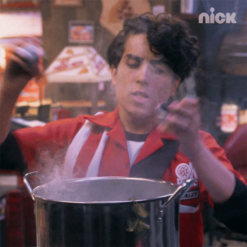Young Cook Frantic Cooking In Pot GIF