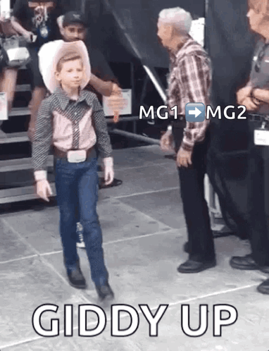 Young Cowboy Walking Stage Giddy Up