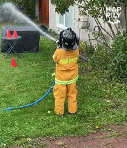 Young Firefighter Boy GIF