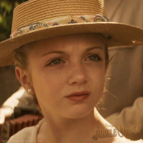 Young Girl in Straw Hat with Jungle Cruise