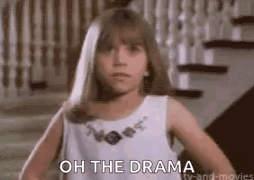 Young Girl In White Dress Says Oh The Drama GIF