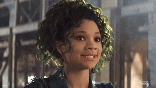 Young Girl With Curly Green Hair Smiling