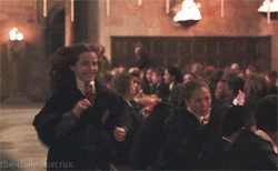 Young Hermione Hugging Potter GIF