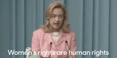 Young Hillary Clinton Speaking On The Microphone GIF