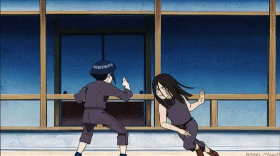 Young Hinata Hyuga Fight Scene  GIF