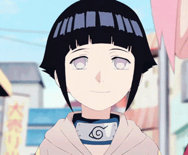 Young Hinata Hyuga Smiling Wide  GIF