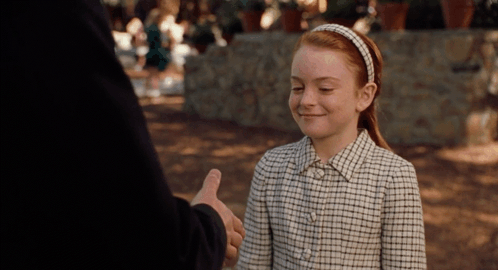 Young Linday Lohan Shaking Hands GIF