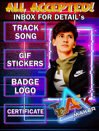 Young Man Advertising Track Maker GIF
