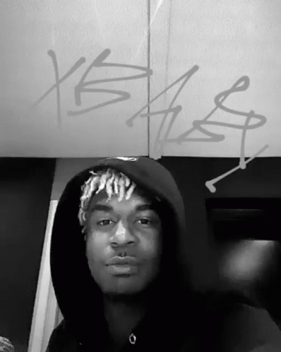 Young Man Black and White Graffiti Yes