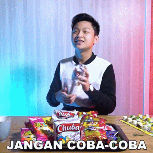 Young Man Eating Chuba Chips GIF