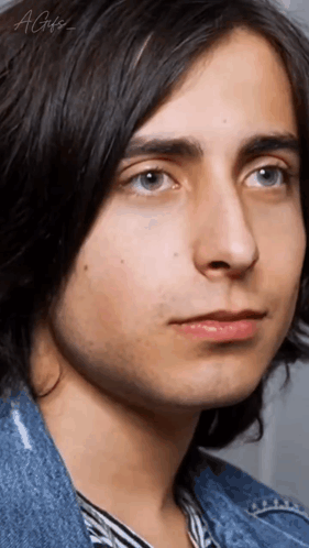 Young Man Face Close Up Letters AGF