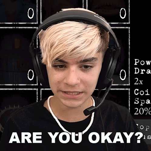 Young Man Headphones Microphone Saying Are You Okay GIF