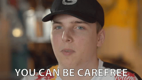 Young Man in Baseball Cap Says You Can Be Carefree