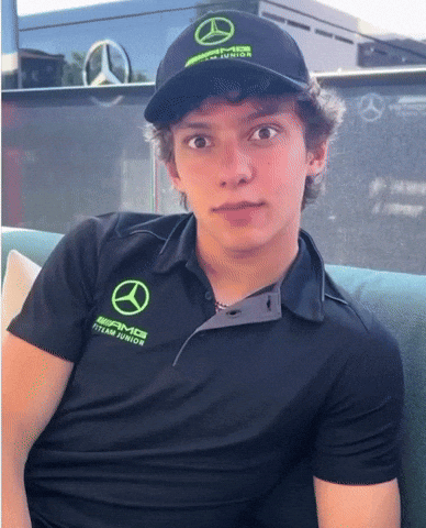 Young Man in Black AMG Team Junior Shirt