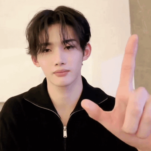 Young Man In Black Jacket Making Middle Finger Sign GIF