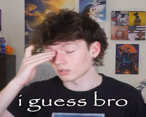 Young Man in Black Shirt Saying I Guess Bro