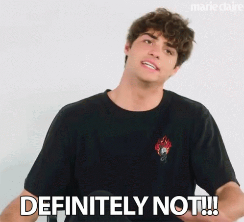 Young Man In Black T-Shirt Saying Definitely Not GIF