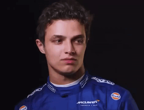 Young Man In Blue McLaren Racing Jacket GIF