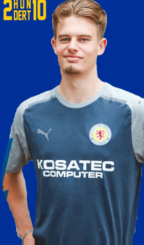 Young Man in Blue Shirt Kosatec Computer