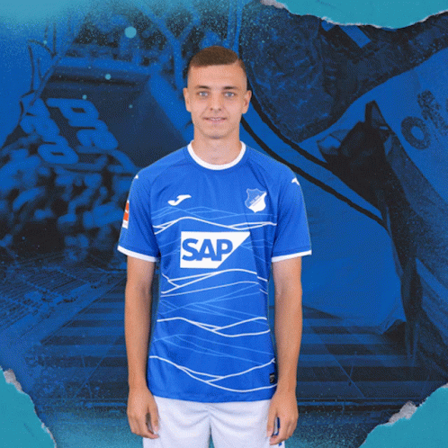 Young Man in Blue Shirt Saying Sap
