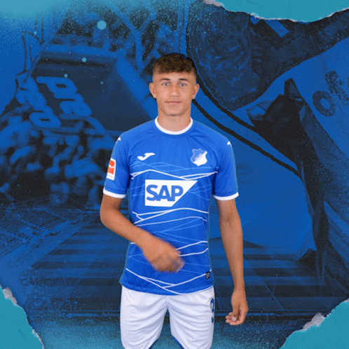 Young Man In Blue Shirt With Sap GIF