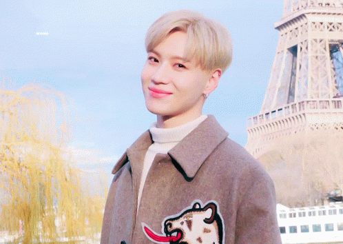 Young Man in Front of Eiffel Tower