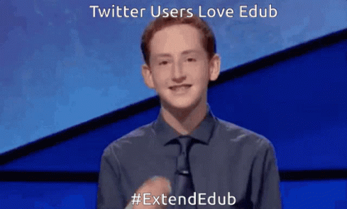 Young Man In Front Of Screen Saying Twitter Users Love Dub GIF
