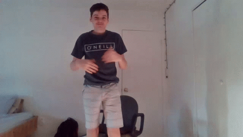 Young Man in O'Neill T-Shirt Dancing