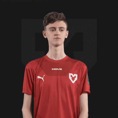 Young Man In Red Shirt Saying Mouz GIF