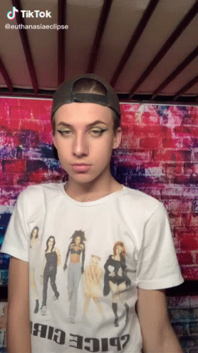 Young Man in Spice Girls T-Shirt