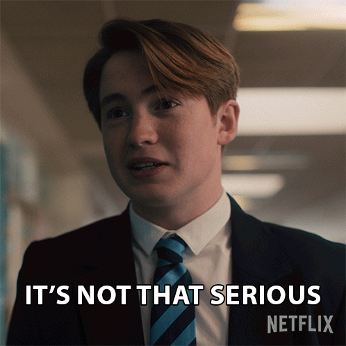 Young Man in Suit Saying Not That Serious