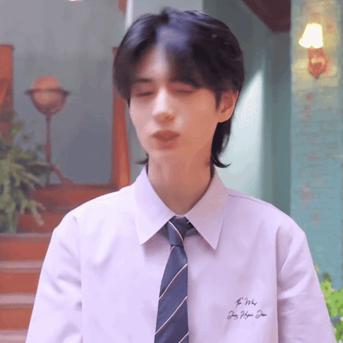 Young Man In White Shirt And Tie GIF