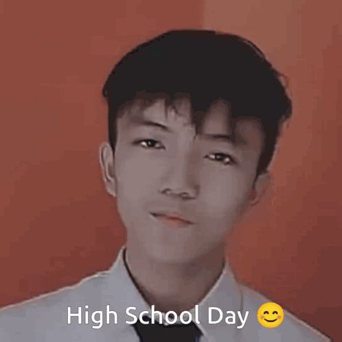 Young Man in White Shirt and Tie High School Day