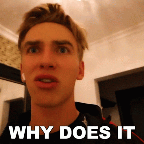 Young Man Making Funny Face Saying Why Does It GIF