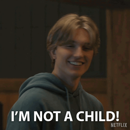 Young Man Saying I'm Not a Child