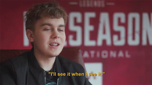 Young Man Says I'll See It When I See It In Front Of National Sign GIF