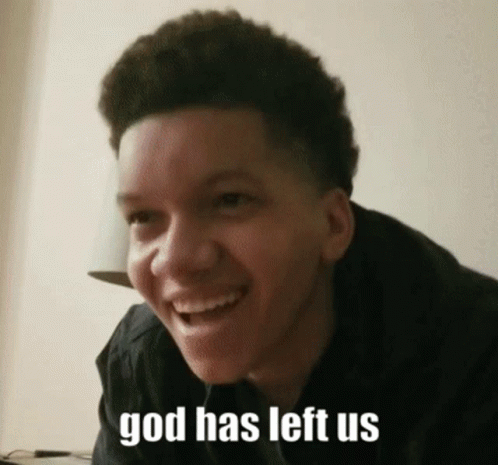 Young Man Smiling God Has Left Us GIF