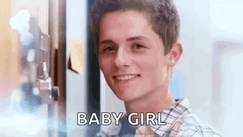 Young Man Smiling Saying Baby Girl