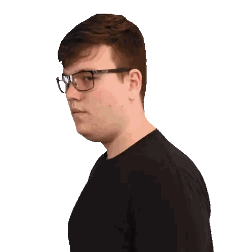 Young Man Wearing Glasses and Black Shirt