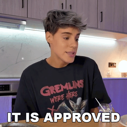 Young Man Wearing Gremlins Here T-Shirt GIF