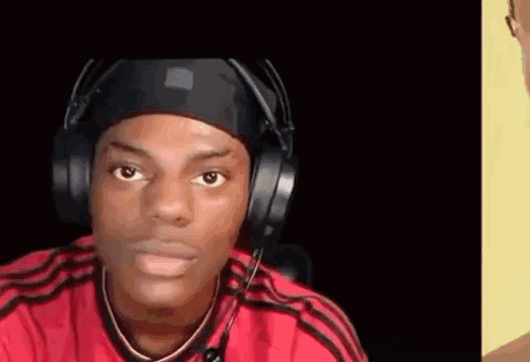 Young Man Wearing Headphones and Headband