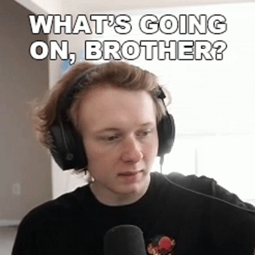 Young Man Wearing Headphones Talking