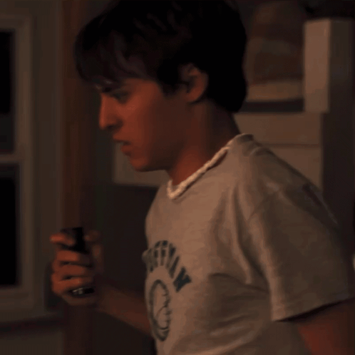 Young Man Wearing Offerman Grey Shirt