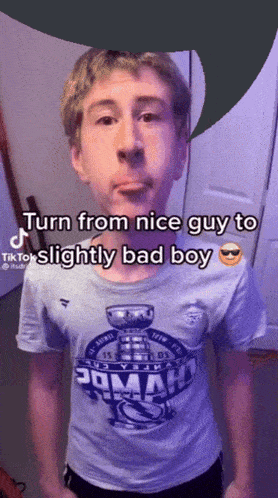 Young Man Wearing Poman Shirt