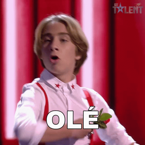 Young Man White Shirt Red Suspenders Rose Ole GIF