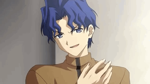 Young Man With Blue Hair and Folded Hands